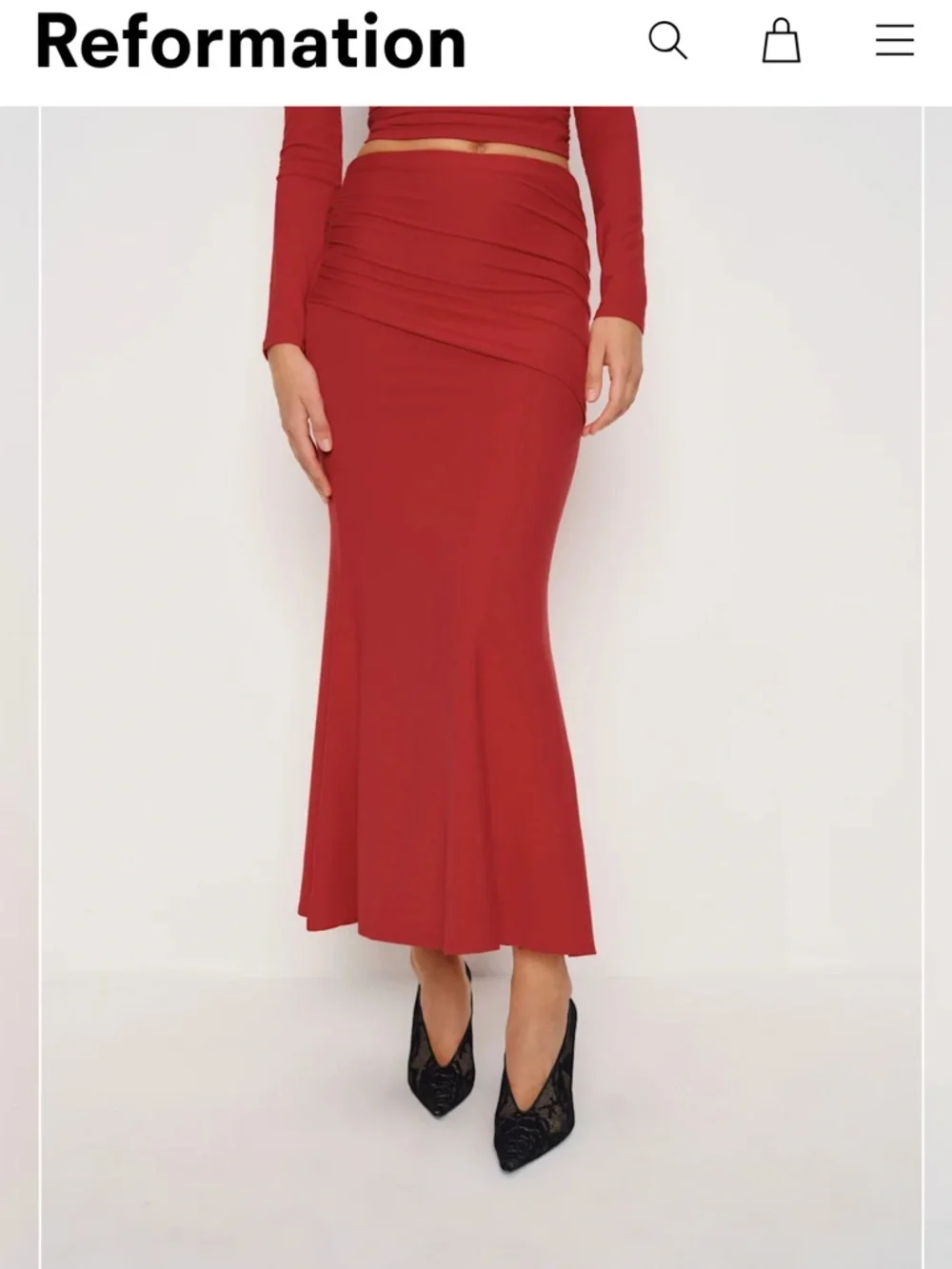 Reformation Emi Knit Two Piece: Skirt and Top Set - Picture 3 of 5